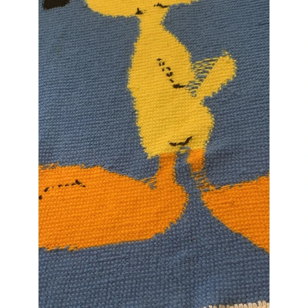 Handmade Knitted Tweety Bird Blanket‎ 62 Inches X 36 Inches Amazing details!
